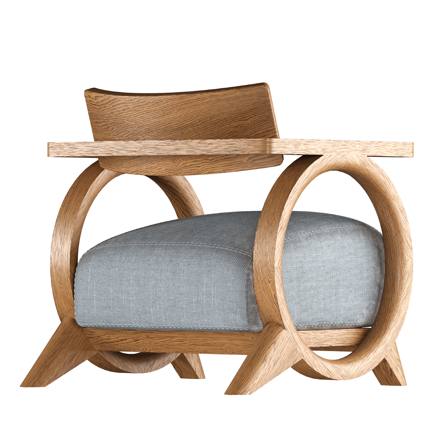 Back view of the El Tiempo Lounge Chair 3D model– Fabric