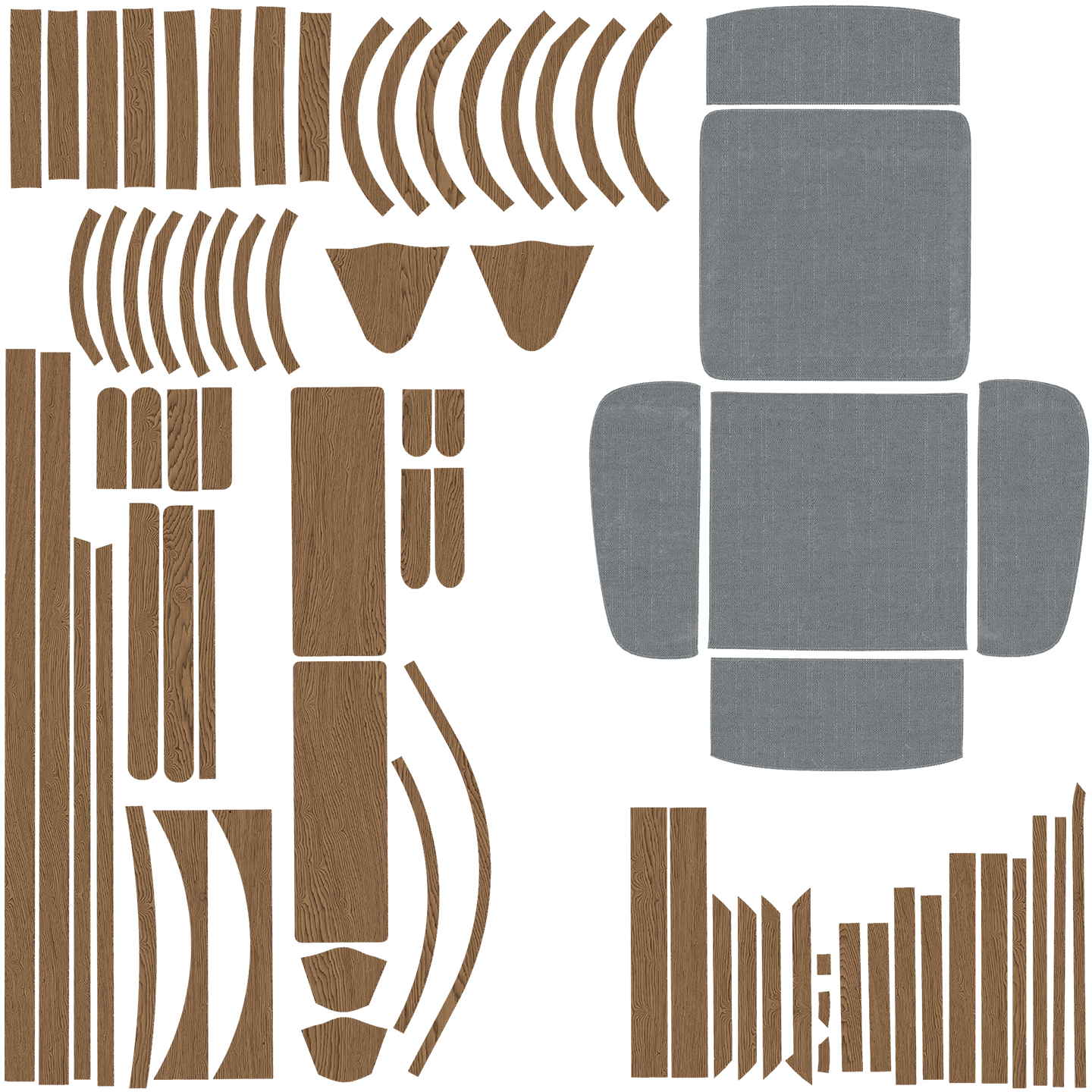 UV map of El Tiempo Lounge Chair 3D model
