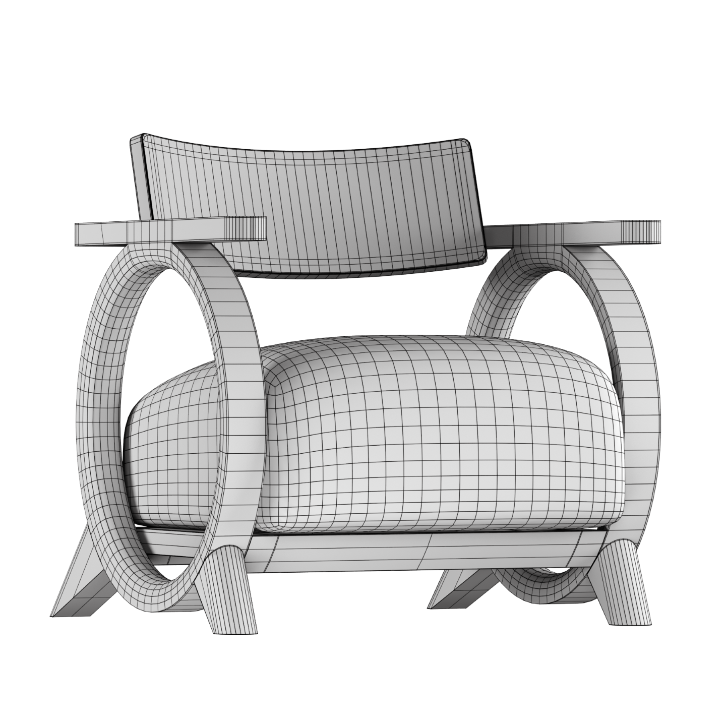 Wireframe model of El Tiempo Lounge Chair