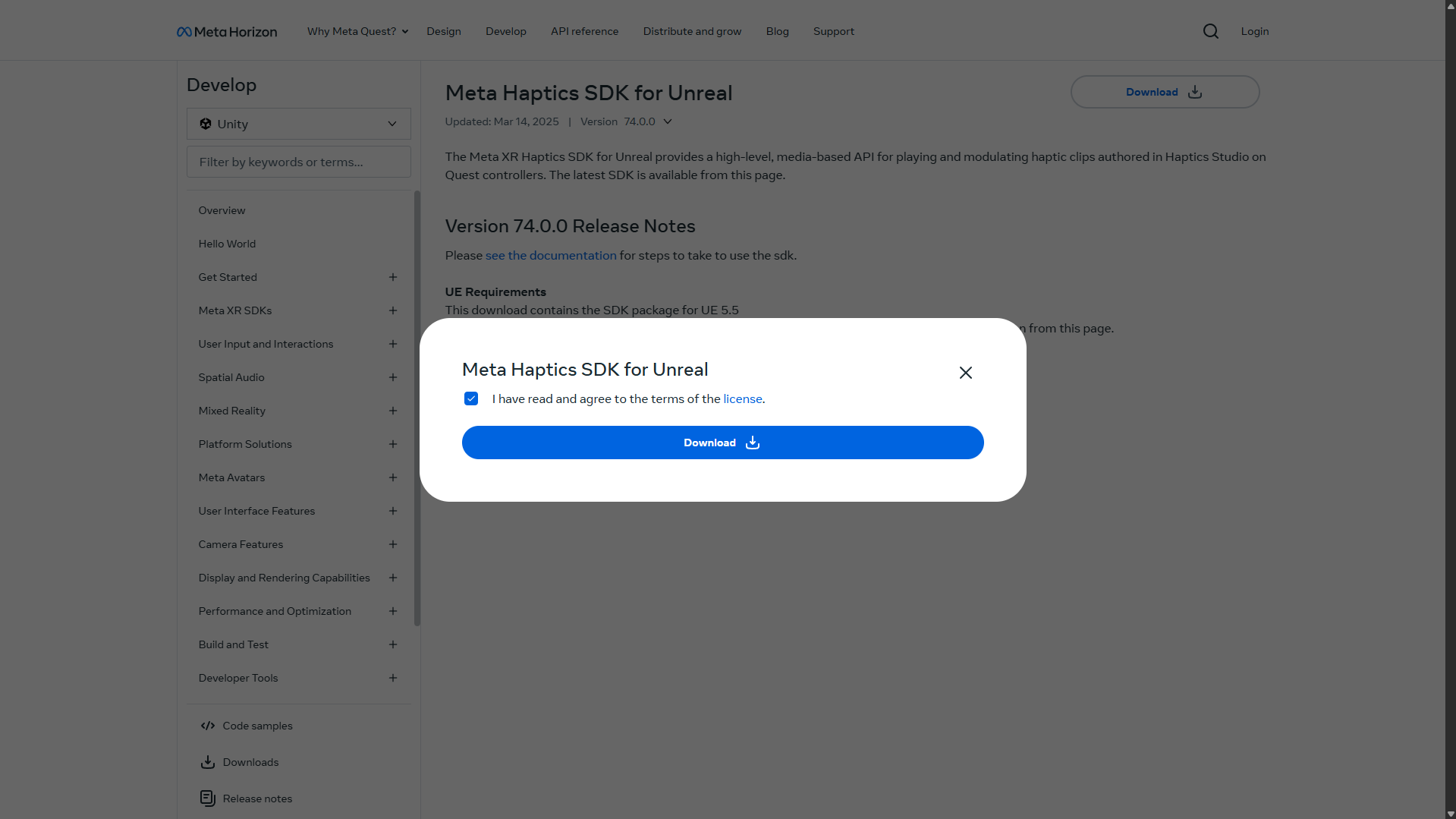 Downloading the SDK zip file.