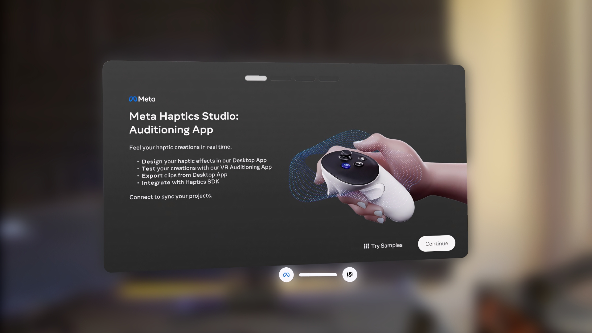 The main screen of the Auditioning App.