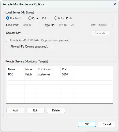 TrafficMonitor remote monitoring plugin configurations dialog