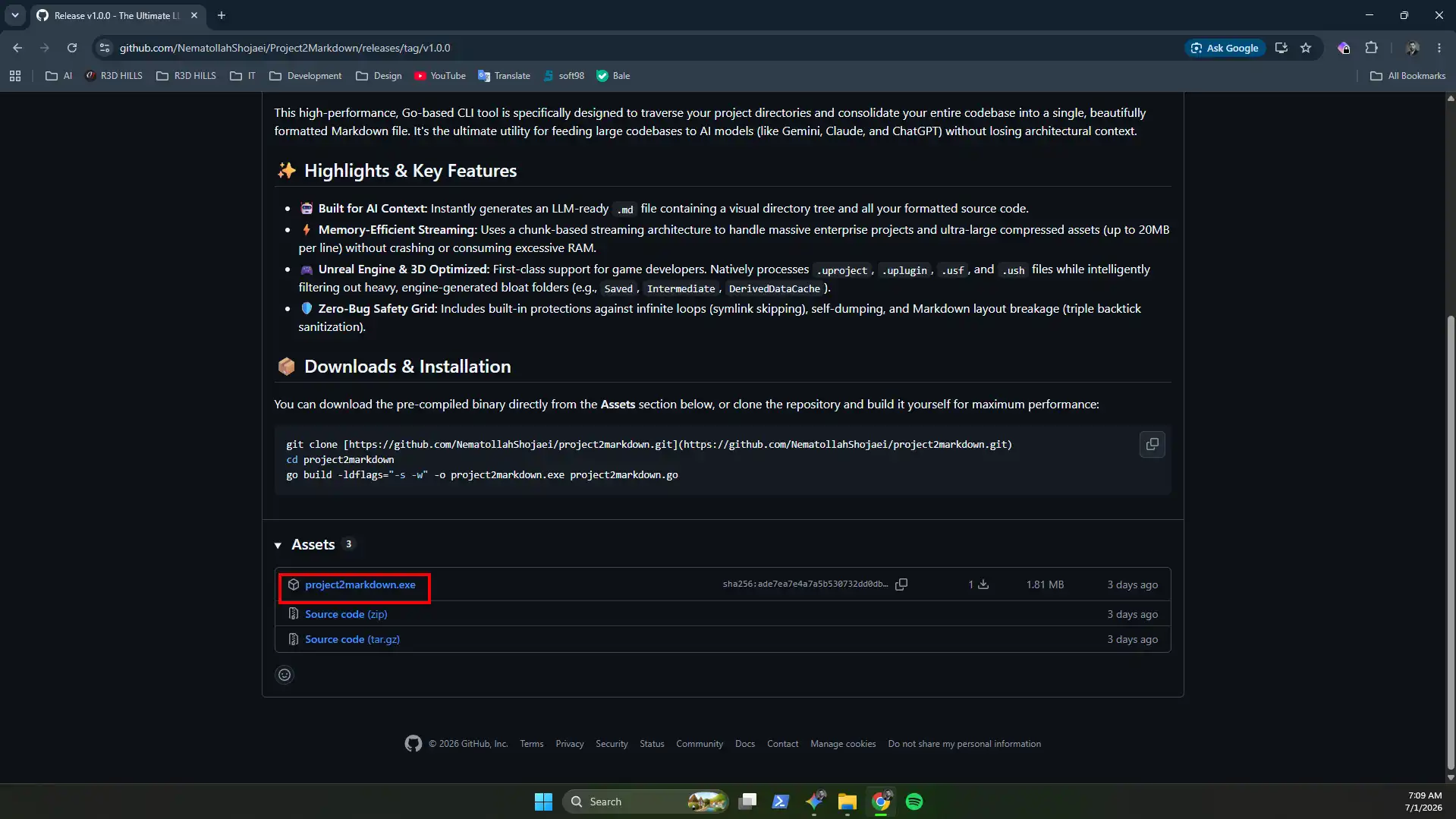 Download Project2Markdown production binary