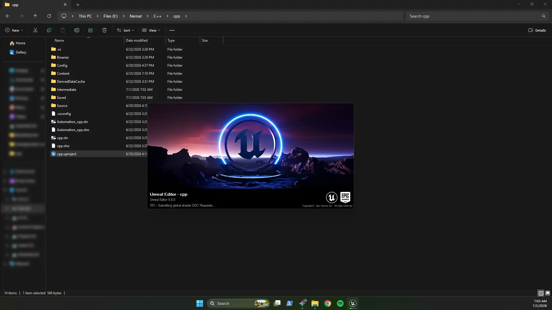 Launch the original Unreal Engine project
