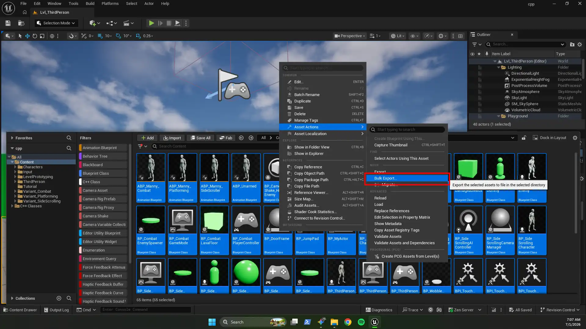 Select all filtered assets and execute Bulk Export