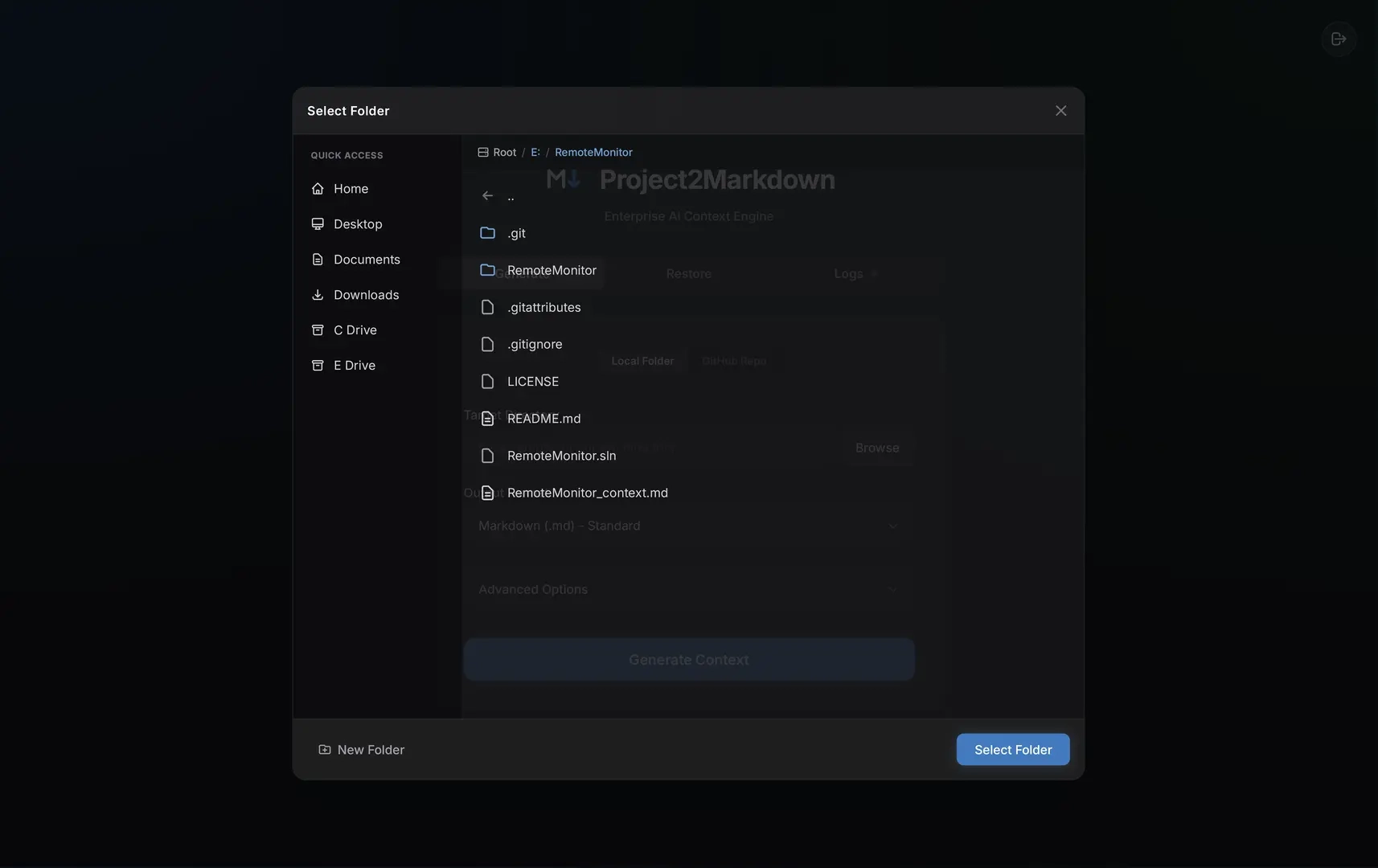 Project2Markdown Interactive File Browser and Token Counter